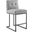Privy Black Light Gray Black Stainless Steel Upholstered Fabric Counter Stool EEI-3854-BLK-LGR