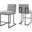 Privy Black Light Gray Black Stainless Steel Upholstered Fabric Counter Stool Set of 2 EEI-4156-BLK-LGR