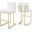 Privy Gold and White Stainless Steel Performance Velvet Bar Stool Set of 2