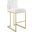 Privy Gold and White Stainless Steel Upholstered Fabric Bar Stool