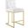 Privy Gold and White Stainless Steel Upholstered Fabric Counter Stool