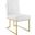 Privy Gold and White Stainless Steel Upholstered Fabric Dining Accent Chair