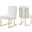 Privy Gold and White Stainless Steel Upholstered Fabric Dining Accent Chair Set of 2