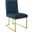 Privy Azure Gold Stainless Steel Upholstered Fabric Dining Accent Chair