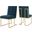 Privy Azure Gold Stainless Steel Upholstered Fabric Dining Accent Chair Set of 2