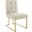 Privy Gold Beige Stainless Steel Upholstered Fabric Dining Accent Chair