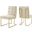 Privy Gold Beige Stainless Steel Upholstered Fabric Dining Accent Chair Set of 2