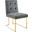 Privy Gold Charcoal Stainless Steel Performance Velvet Dining Chair