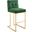 Privy Stainless Steel Performance Velvet Bar Stool In Gold Emerald