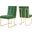 Privy Gold Emerald Stainless Steel Performance Velvet Dining Chair Set of 2