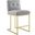 Privy Gold Light Gray Stainless Steel Upholstered Fabric Counter Stool