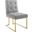 Privy Gold Light Gray Stainless Steel Upholstered Fabric Dining Accent Chair
