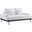 Proximity White Upholstered Fabric Loveseat