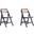 Pullman Folding Dining Chair In Black And Natural Cane Set of 2