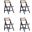 Pullman Folding Dining Chair In Black And Natural Cane Set of 4