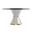 Qorvus 60 Inch Round Dining Table with Glass Top In White and Clear