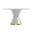 Qorvus 60 Inch Round Dining Table with Sintered Stone Top In White and Gold