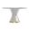 Qorvus 60 Inch Round Dining Table with Sintered Stone Top In White and Light Grey
