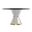 Qorvus 71 Inch Round Dining Table with Glass Top In White and Black
