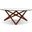 Quasar Clear Glass Top And Ash Stained Light Walnut Base Coffee Table