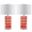 Quatrefoil Orange and Off-White 27 Inch Table Lamp Set of 2