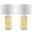 Quatrefoil Yellow and Off-White 27 Inch Table Lamp Set of 2