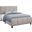 Queen Size Bed In Grey Linen With Black Wood Legs
