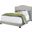 Queen Size Bed In Light Grey Velvet With Chrome Trim I 5967Q
