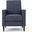 Quest Fabric Recliner with Button Tufted Back and Square Arm In Dark Blue
