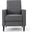 Quest Fabric Recliner with Button Tufted Back and Square Arm In Grey