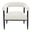 Quinn Arm Chair In Ivory Boucle with Space Black Wood Frame