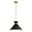 Racine 15 Inch 1 Light Pendant In Matte Black and Natural Brass
