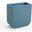 Radius Edge Leather Wastebasket In Azure