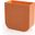 Radius Edge Leather Wastebasket In Orange