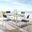 Raleigh White Navy 5 Piece Outdoor Patio Aluminum Dining Set EEI-3796-WHI-NAV