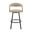 Ramona 30 Inch Swivel Barstool with Matte Black Iron and Beige Faux Leather