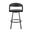 Ramona 30 Inch Swivel Barstool with Matte Black Iron and Black Faux Leather