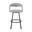 Ramona 30 Inch Swivel Faux Leather Barstool In Light Gray and Black