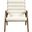 Randal Vegan Leather Upholstered Accent Chair In Cream and Brown Walnut