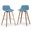 Randolph Linen Look Fabric Bentwood Counter/Bar Height Stool Set of 2 In Medium Blue