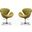 Raspberry Adjustable Swivel Chair in Green and Polished Chrome (Set of 2)