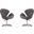 Raspberry Adjustable Swivel Chair in Grey and Polished Chrome (Set of 2)