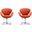 Raspberry Adjustable Swivel Chair in Orange and Polished Chrome (Set of 2)