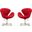 Raspberry Adjustable Swivel Chair in Red and Polished Chrome (Set of 2)