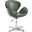 Raspberry Faux Leather Adjustable Swivel Chair in Forest Green and Polished Chrome
