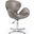 Raspberry Faux Leather Adjustable Swivel Chair in Pebble and Polished Chrome