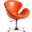 Raspberry Faux Leather Adjustable Swivel Chair in Tangerine and Polished Chrome