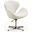 Raspberry Faux Leather Adjustable Swivel Chair in White and Polished Chrome