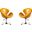 Raspberry Faux Leather Adjustable Swivel Chair in Yellow and Polished Chrome (Set of 2)