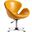 Raspberry Faux Leather Adjustable Swivel Chair in Yellow and Polished Chrome